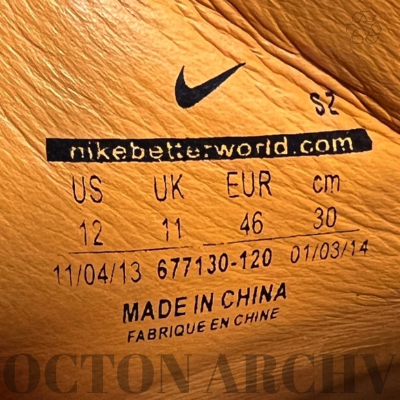 Size 12 Riccardo Tisci x Nike Air Force 1 Mid SP 'White Baroque Brown' Pre-owned - Picture 10 of 10